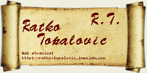 Ratko Topalović vizit kartica